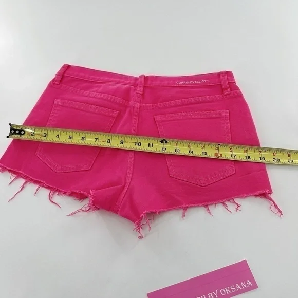 Current/Elliott The Boyfriend Cutoff Denim Shorts, Fandango Pink - Size 26 - Picture 13 of 13